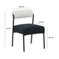 Artas Walnut Rectangular 92" Dining Table and Jolene cream black  Performance Linen Dining Chair