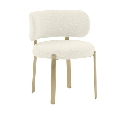 18686D-VOT Aramat Marble Ceramic 47" Round Dinette Table And 94686D-VOT Teragram Performance Boucle Dining Chair