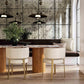 Aramat Marble Ceramic Dinette Table and Teragram Cream Performance Linen Dining Chair