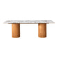 Aramat Marble Ceramic Dinette Table and Teragram Cream Performance Linen Dining Chair