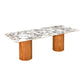 Aramat Marble Ceramic Dinette Table and Teragram Cream Performance Linen Dining Chair