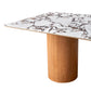 Aramat Marble Ceramic Dinette Table and Teragram Cream Performance Linen Dining Chair