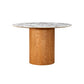 Aramat Marble Ceramic Dinette Table and Teragram Cream Performance Linen Dining Chair