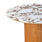 Aramat Marble Ceramic Dinette Table and Teragram Cream Performance Linen Dining Chair