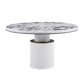 06786D-VOT Assenav  White Marble Lacquer 53" Round Dining Table