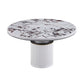 06786D-VOT Assenav  White Marble Lacquer 53" Round Dining Table