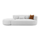 Elkcif Grey Velvet 2-Piece Chaise Modular Sofa