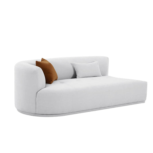 Elkcif Grey Velvet 2-Piece Chaise Modular Loveseat