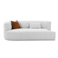 Elkcif Grey Velvet 2-Piece Chaise Modular Loveseat