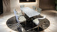 30033MF Avonatrop Dining Table and 6 Chairs Silver