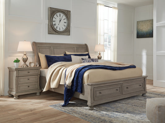 Ashley Express - Lettner Queen Sleigh Bed with 2 Storage Drawers