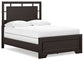 Full Panel Bed with Mirrored Dresser