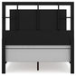 Full Panel Bed with Mirrored Dresser
