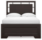 Full Panel Bed with Mirrored Dresser