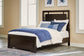 Full Panel Bed with Mirrored Dresser