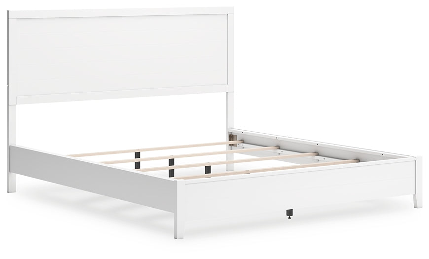 Binterglen California King Panel Bed with Mirrored Dresser and Nightstand