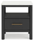 Cadmori Full Upholstered Panel Bed with Mirrored Dresser and Nightstand