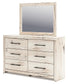 Lawroy Twin Panel Bed with Mirrored Dresser, Chest and Nightstand