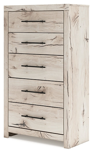 Lawroy Twin Panel Bed with Mirrored Dresser, Chest and Nightstand