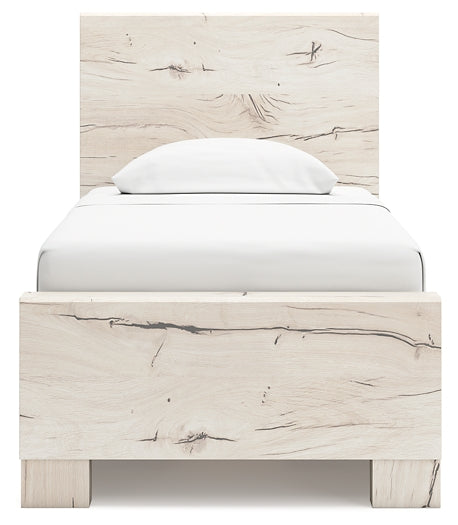 Lawroy Twin Panel Bed with Mirrored Dresser, Chest and Nightstand