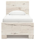 Lawroy Twin Panel Bed with Mirrored Dresser, Chest and Nightstand