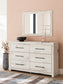 Lawroy Twin Panel Bed with Mirrored Dresser, Chest and Nightstand