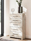 Lawroy Twin Panel Bed with Mirrored Dresser, Chest and Nightstand