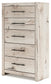 Lawroy Queen Panel Storage Bed with Mirrored Dresser, Chest and Nightstand