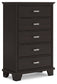 Covetown Queen Panel Bed with Mirrored Dresser, Chest and Nightstand
