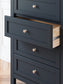 Landocken Twin Panel Headboard with Mirrored Dresser and Chest