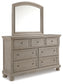 Lettner King Panel Bed with Mirrored Dresser