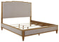 Sharlance California King Upholstered Panel Bed with Mirrored Dresser and Chest