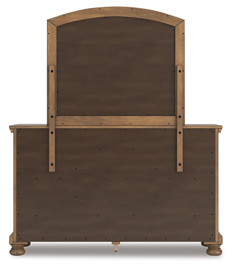 Feddinger Queen Panel Bed with Mirrored Dresser, Chest and Nightstand