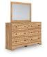 Aleaport King Panel Bed with Mirrored Dresser and Nightstand