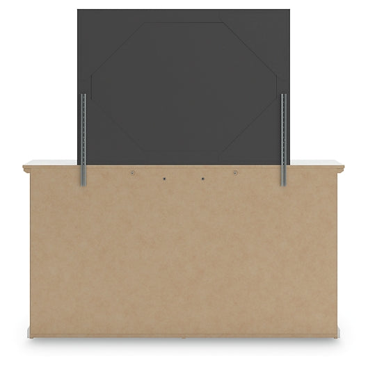 Bostwick Shoals Twin Panel Bed with Mirrored Dresser