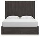 King Panel Storage Bed with Mirrored Dresser