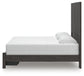 King Panel Storage Bed with Mirrored Dresser