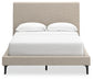 Cielden Full Upholstered Bed with Roll Slats, Dresser and Mirror