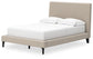 Cielden Full Upholstered Bed with Roll Slats, Dresser and Mirror