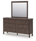 Pamytta Full Panel Platform Bed, Dresser and Mirror