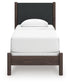 Pamytta Twin Upholstered Panel Bed, Dresser and Mirror
