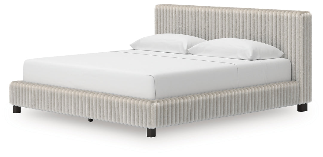 Zuraleus King Upholstered Bed, Dresser, Mirror and Nightstand