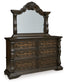 Maylee California King Canopy Bed, Dresser and Mirror