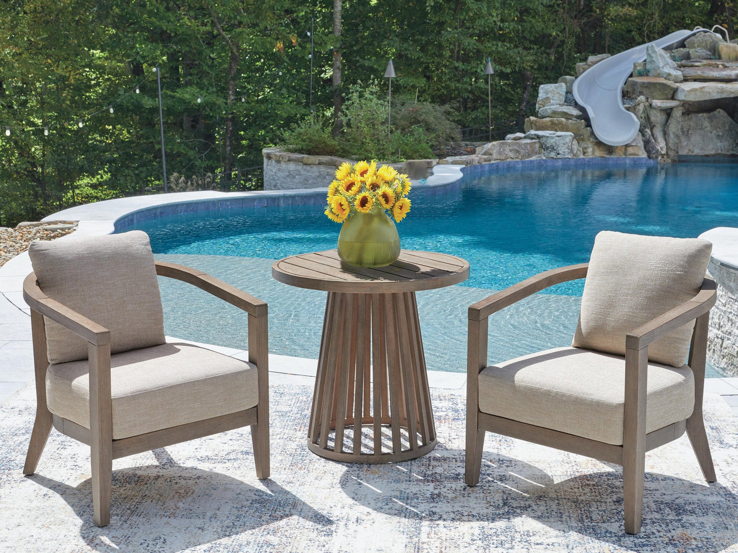 Joy Lagoon Chairs w/CUSH/Table Set (3/CN)