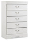 Anarasia Queen Sleigh Headboard, Dresser, Mirror, Chest and Nightstand