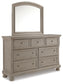 Lettner California King Panel Bed with Mirrored Dresser, Chest and Nightstand