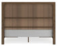 Cabalynn King Panel Bed with Storage with Mirrored Dresser