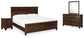 Danabrin King Panel Bed with Mirrored Dresser and Nightstand