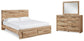 Hyanna Queen Panel Storage Bed, Dresser and Mirror