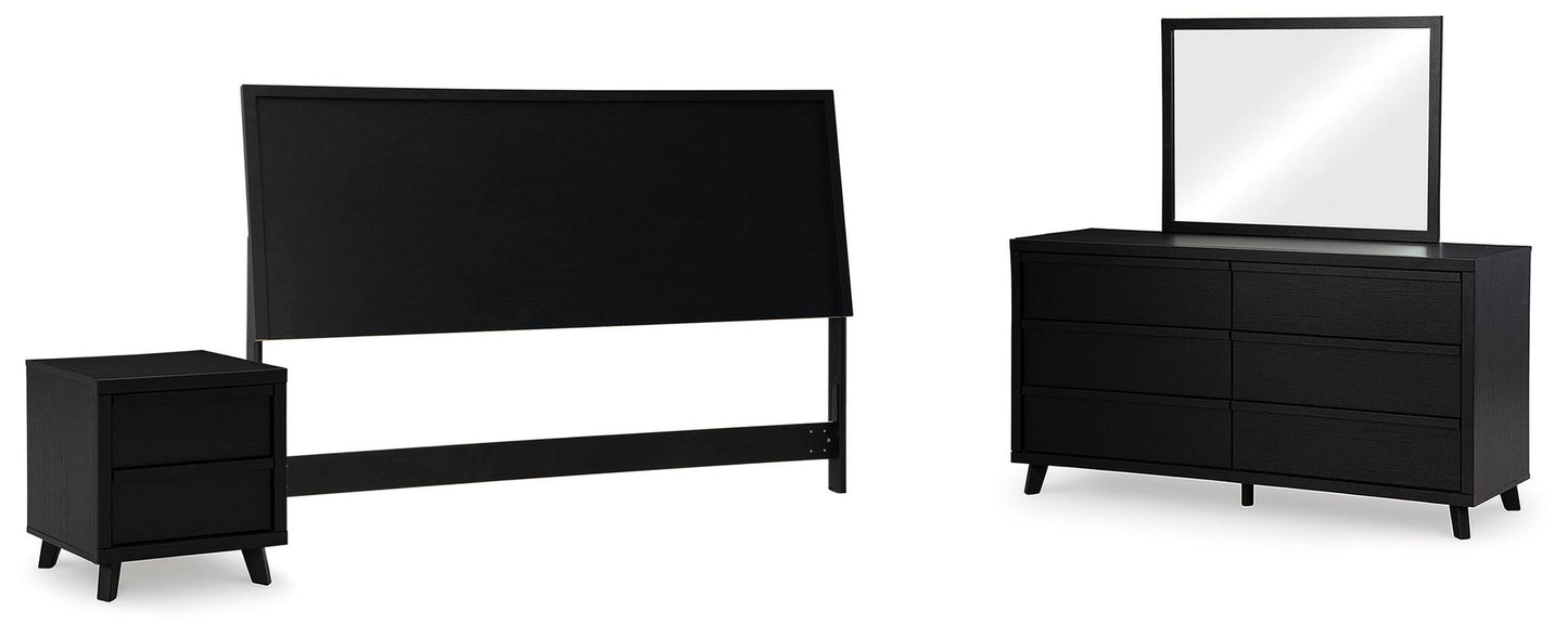 Danziar King Panel Headboard, Dresser, Mirror and Nightstand